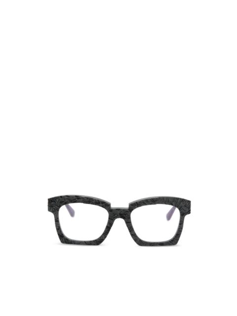 Kuboraum textured geometric-frame glasses