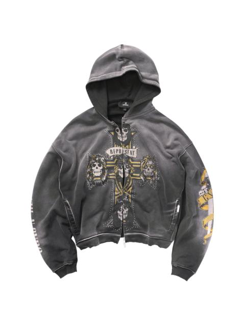 REPRESENT Men's Guns N' Roses Full-Zip Hoodie - Stained Black