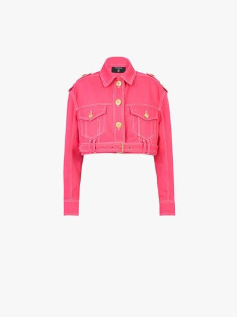 Balmain Balmain x Barbie - Pink denim cropped jacket