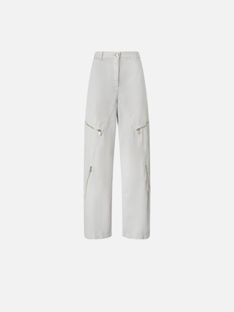 PINKO WIDE COTTON TROUSERS WITH ZIP