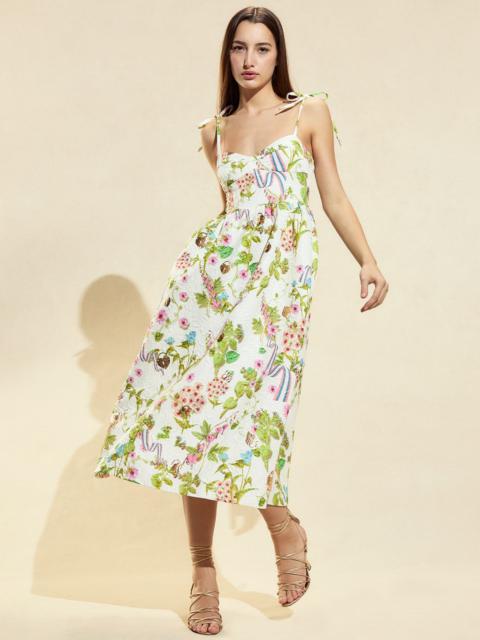 CYNTHIA ROWLEY Printed Brocade Midi Dress