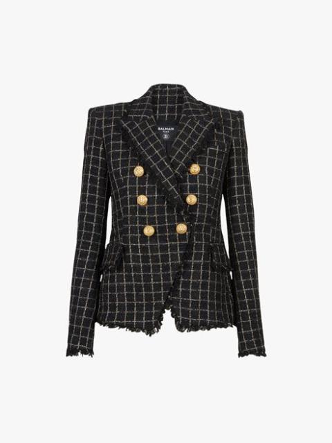 Balmain Black and gold tweed jacket with double-breasted buttoned fastening