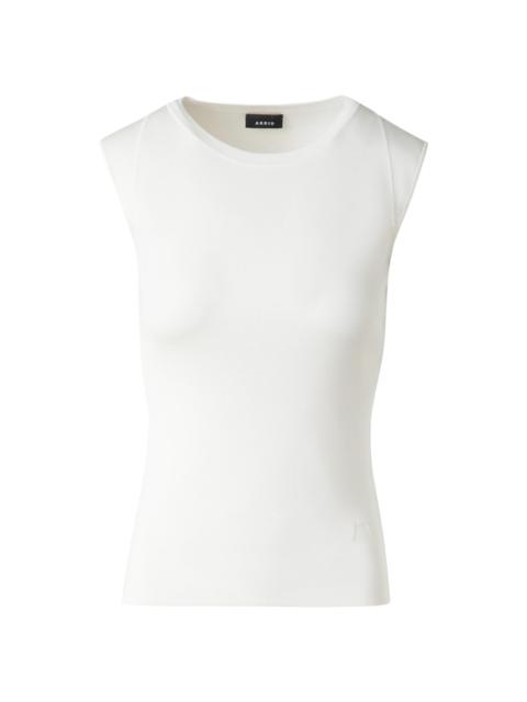 AKRIS Women's Silk Knit Crewneck Top - Ecru