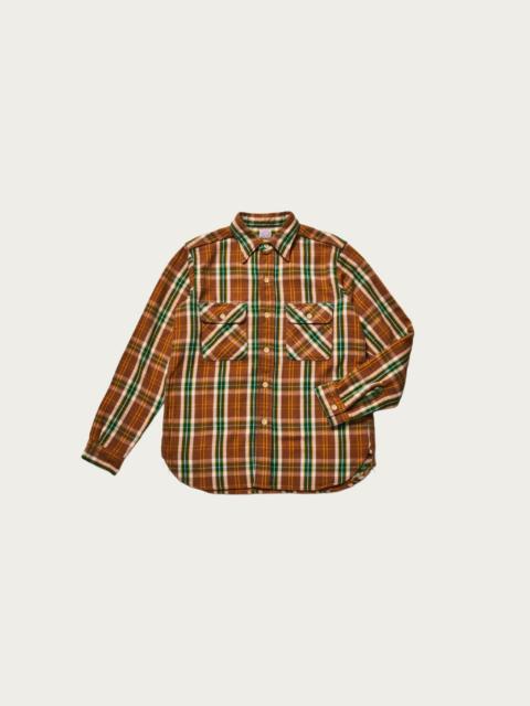 Warehouse & Co. 3104 Flannel Shirt Pattern B - Brown/Off White