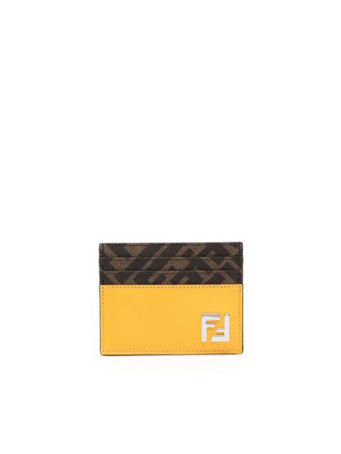 FENDI FF logo-plaque leather cardholder
