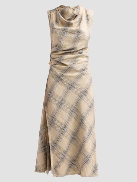 SIMKHAI Women's Burke Draped Midi Dress - Rattan Plaid