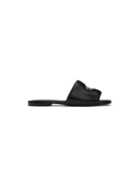 Moschino Black Plate Slides