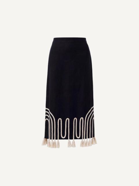 Cleobella LOLA MIDI SKIRT | BLACK IVORY
