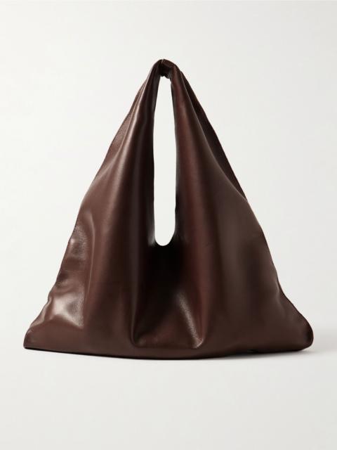 The Row Bindle small leather shoulder bag Chocolate