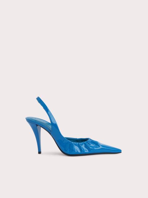 BY FAR RIDGE CERULEAN PATENT LEATHER