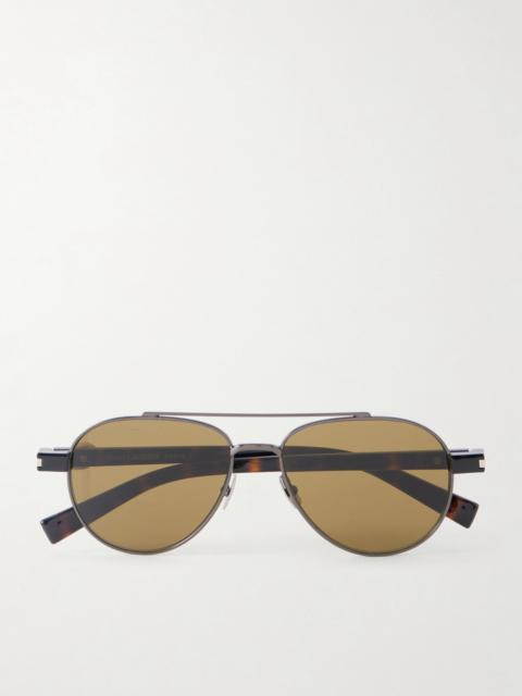 SAINT LAURENT Aviator-Style Black-Tone Metal Sunglasses