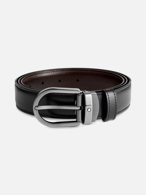 Montblanc Horseshoe buckle black/brown 30 mm reversible leather belt