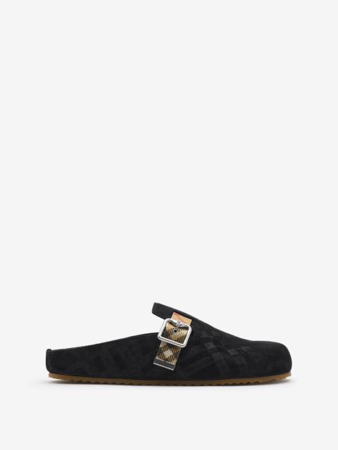 Burberry Check Suede Urchin Clogs