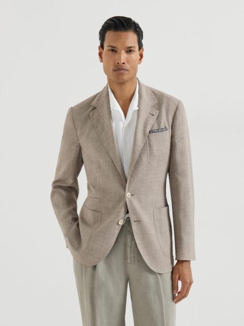 Brunello Cucinelli Wool, silk and linen slubbed fresco deconstructed blazer with patch pockets