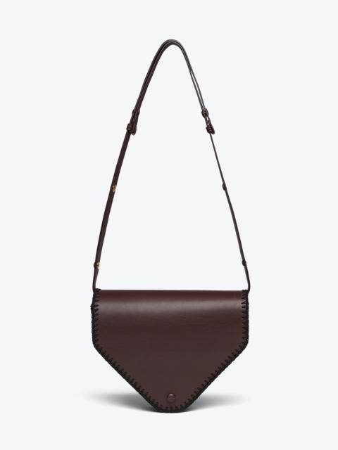 Nanushka THE TRIANGLE BAG MEDIUM - Alt-nappa shoulder bag - Coffee bean/black