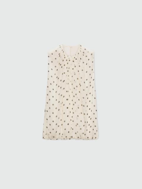 MSGM Polka dot chiffon balloon top.
