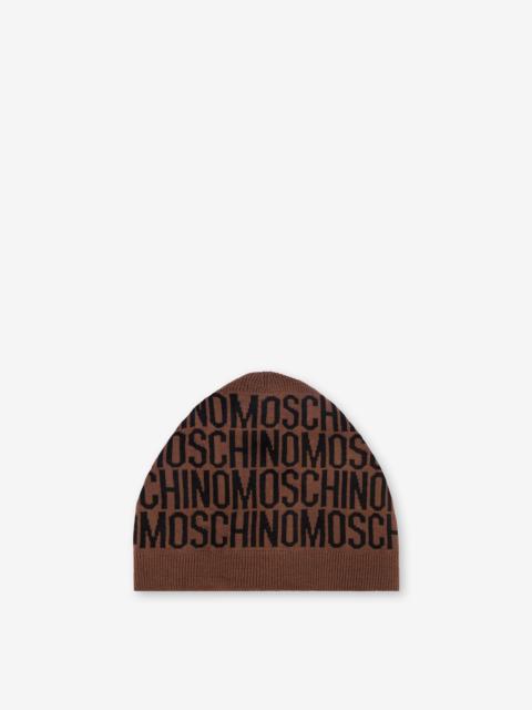 Moschino ALLOVER LOGO KNIT HAT