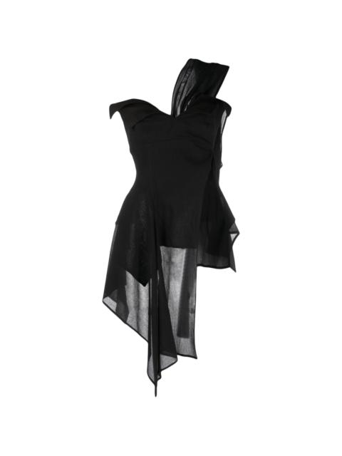 Yohji Yamamoto layered-effect asymmetric top