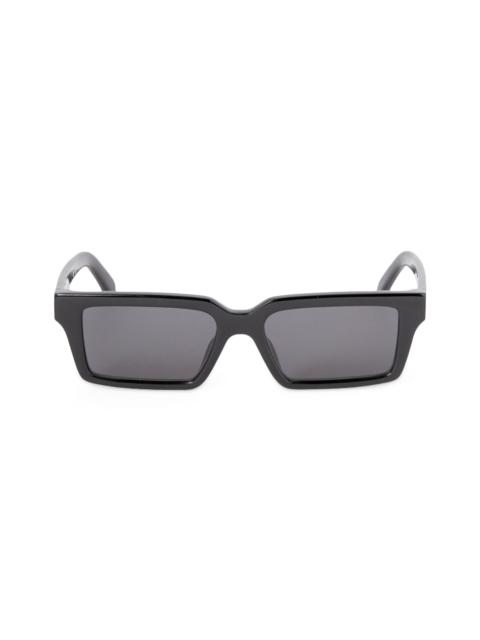 Off-White Men's Warren 54MM Rectangular Sunglasses - Black Dark Grey