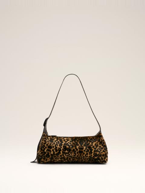 AMI Paris SMALL COWHIDE LEATHER LEOPARD PRINTED ETIENNE CROSSBODY BAG