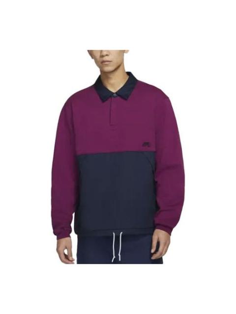 Nike Nike Colorblock Fleece polo Couple Style Purple DJ6082-610