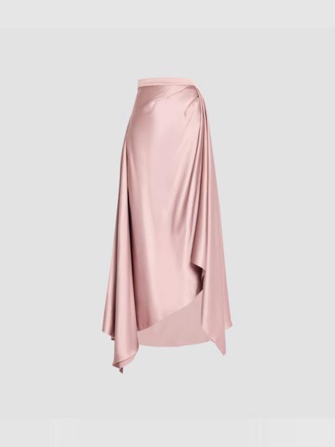 Erdem SATIN DRAPED MIDI SKIRT
