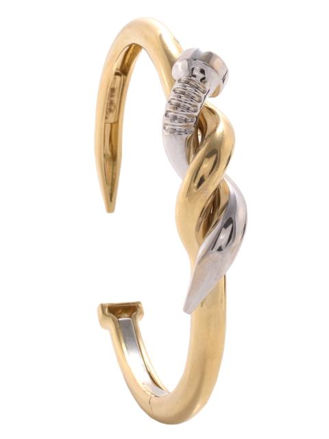 DAVID WEBB Two Tone Twist Nail Cuff Bracelet