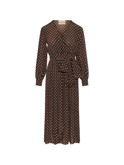 Valentino polka-dot tie-waist midi dress