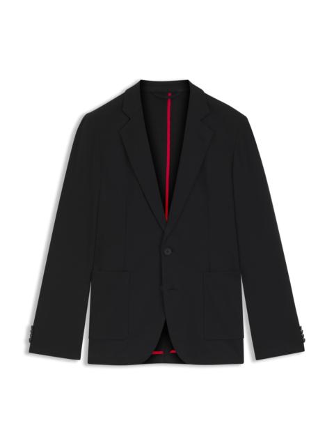 HUGO MELANGE SLIM-FIT JACKET IN A COTTON BLEND