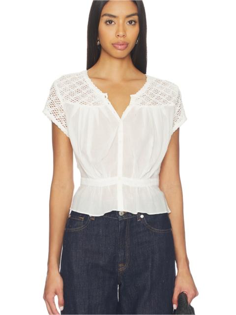 FREE PEOPLE Glimmer Embroidered Top