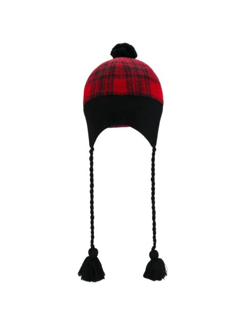 GUCCI tartan tassel baseball cap
