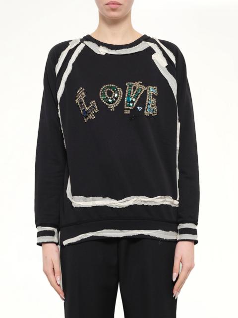 Lanvin Lanvin Emb Jersey Top in Black