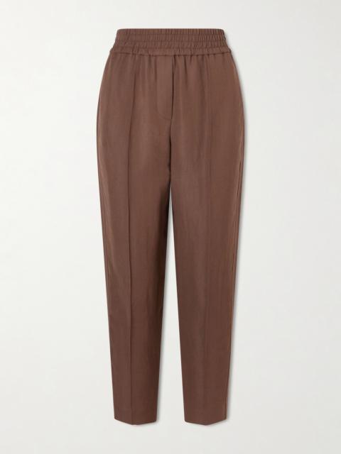 Brunello Cucinelli Cropped Woven Tapered Pants