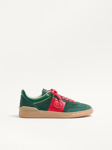 Valentino UPVILLAGE LOW TOP TRAINER IN SPLIT LEATHER AND CALFSKIN NAPPA LEATHER