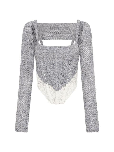 Dion Lee crochet-knit panelled top