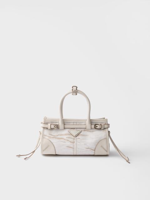 Prada Prada Bonnie small printed linen and leather handbag