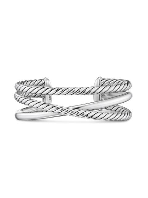 DAVID YURMAN Women's Bold Crossover Three Row Cuff Bracelet in Sterling Silver, 19MM - Silver