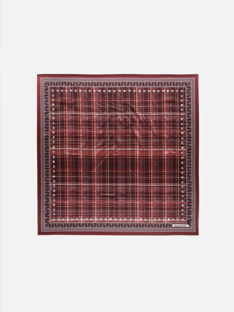 Acne Studios Checkered silk scarf - Burgundy/brown