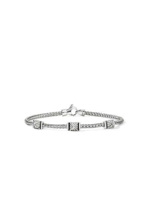 JOHN HARDY Icon Stud Bracelet, Sterling Silver, Diamonds, 2.5MM