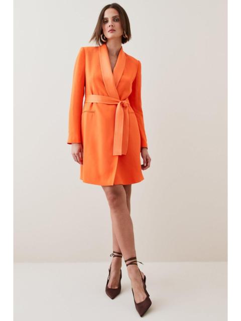 KAREN MILLEN Tailored Tuxedo Wrap Mini Dress