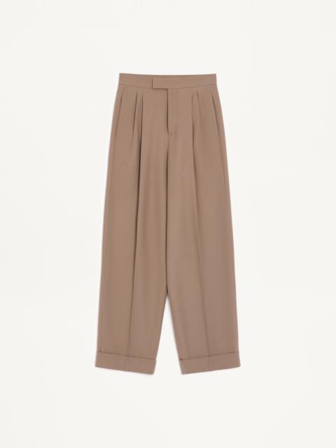 Valentino VALENTINO CUFFED WOOL PANTS IN NATTÉ WOOL