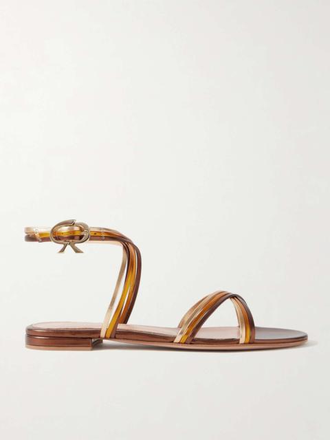 Gianvito Rossi Calissa metallic leather sandals Bronze