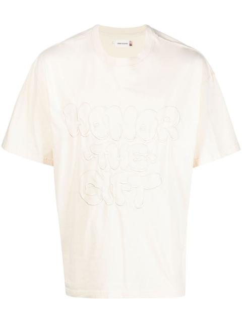 HONOR THE GIFT Amp'd Up logo-embroidered cotton T-shirt