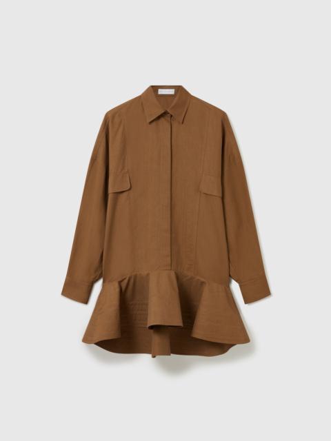 Stella McCartney Washed Cotton Peplum Shirt Dress