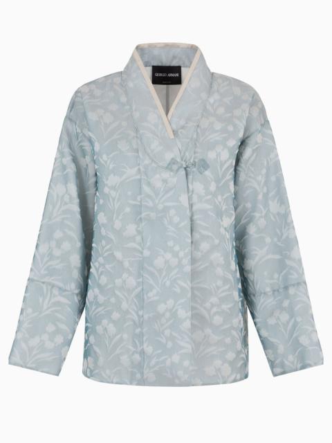 GIORGIO ARMANI Floral jacquard silk short kimono