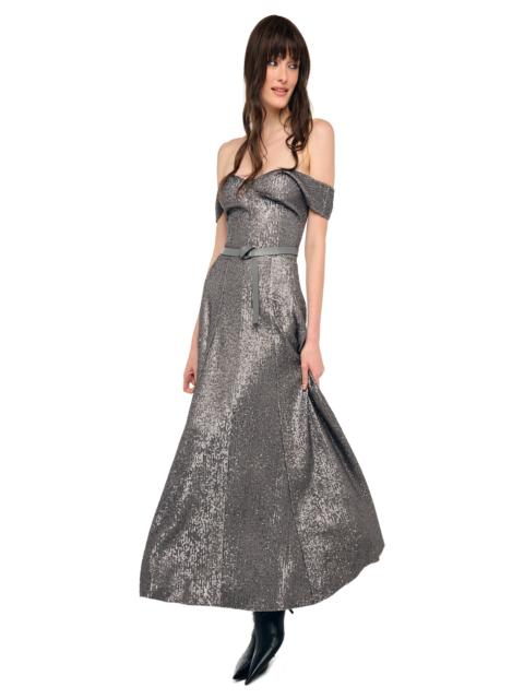 NORMA KAMALI DOUBLE DROP SHOULDER GRACE DRESS TO MIDCALF