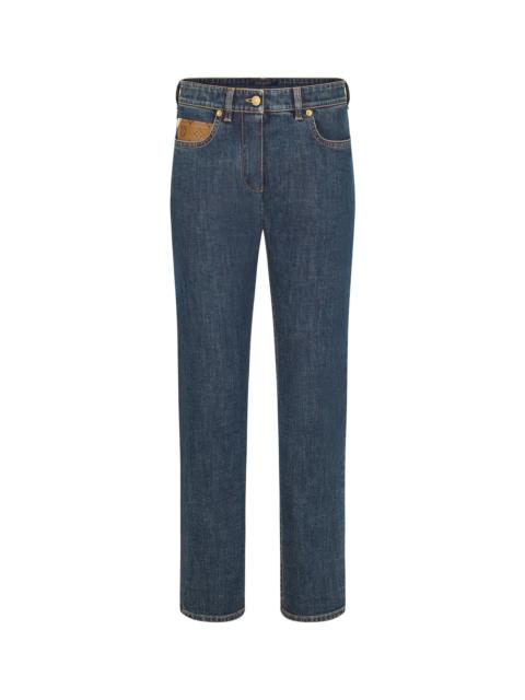 Louis Vuitton Mid-Rise, Straight Classic Jeans In Stretch Indigo Denim