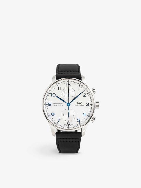 IW371605 Portugieser stainless-steel and leather automatic watch