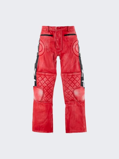 SAINT M×××××× Leather Racer Pants Red