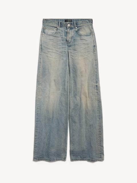 BALENCIAGA Women's Wide Leg Baggy Pants in Blue